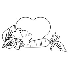 healthy diet eating lifestyle cartoon in black and white