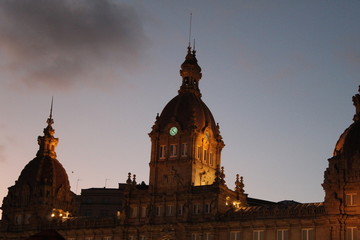 Obraz premium Maria Pita square Manor clock tower