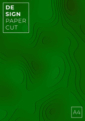 Paper cut green abstract A4 background