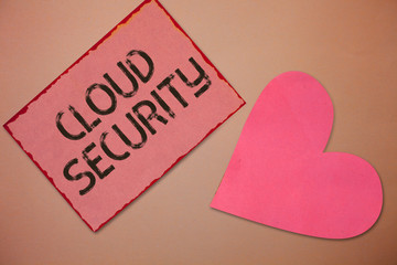 Conceptual hand writing showing Cloud Security. Business photo text Protect the stored information safe Controlled technology.