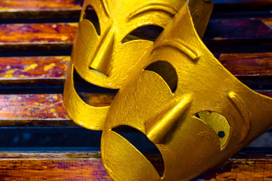 decorative symbolic theatrical masks - Comedy and tragedy 