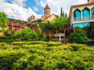 Naklejka premium Street view at ancient st. Karapet Church in Tbilisi