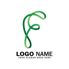 Fototapeta premium Letter F infinity logo template. Infinity, endless, unlimited symbol