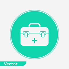 Medical bag vector icon sign symbol