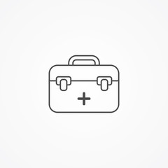 Medical bag vector icon sign symbol