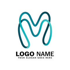 Letter M infinity logo template. Infinity, endless, unlimited symbol