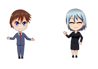 set of business people