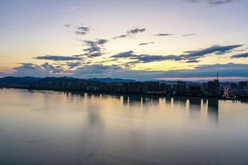 panoramic city skyline in hangzhou china