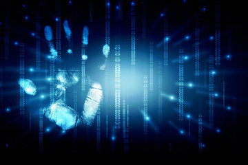 Fingerprint Scanning Technology Concept 2d Illustration