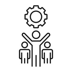 team work optimization - minimal line web icon. simple vector illustration. concept for infographic, website or app.