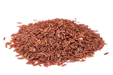 Heap of raw dry brown rice