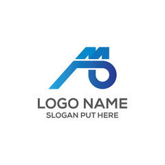 ABM Or JM Letter logo design template