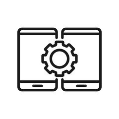 smartphone optimization - minimal line web icon. simple vector illustration. concept for infographic, website or app.