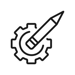 engineering optimization drawing - minimal line web icon. simple vector illustration. concept for infographic, website or app.