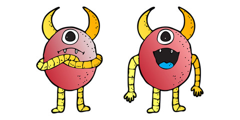 Explainer character design with theme of Devil