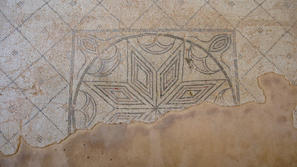 Roman floor tiles in ruin