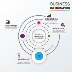 Abstract infographics number options template. Vector illustration. Business data visualization. Process chart. Abstract elements of graph, diagram with steps, options, parts or processes.