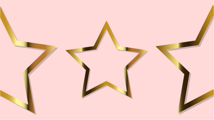 3 golden stars on pink background
