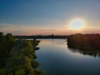 sunset over the lake