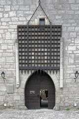 Krata zamykająca wejście do zamku