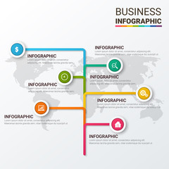 Abstract infographics number options template. Vector illustration. Business data visualization. Process chart. Abstract elements of graph, diagram with steps, options, parts or processes.