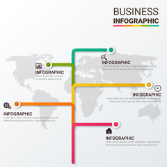 Abstract infographics number options template. Vector illustration. Business data visualization. Process chart. Abstract elements of graph, diagram with steps, options, parts or processes.
