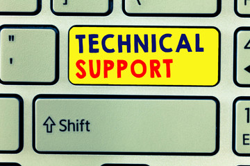 Fototapeta premium Handwriting text writing Technical Support. Concept meaning Repair and advice services to users of their products.