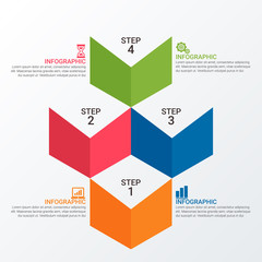 Abstract infographics number options template. Vector illustration. Business data visualization. Process chart. Abstract elements of graph, diagram with steps, options, parts or processes.
