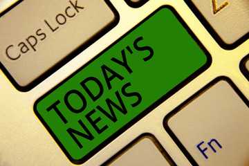 Handwriting text writing Today s is News. Concept meaning Latest Breaking Headlines Current Updates...