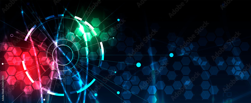 Aufkleber Abstract tech background. Futuristic technology interface