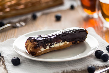 Chocolate glazed eclair