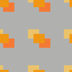 Seamless pattern with orange squares on a grey background. Vector illustration.