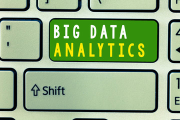 Handwriting text Big Data Analytics. Concept meaning The process of examining large and varied data sets.