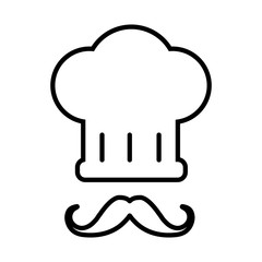 Chef cap line icon, logo isolated on white background