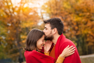 Fototapeta premium Romantic embracing loving couple