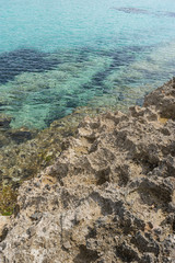 turquoise Mediterranean sea waters on the beaches of the island of Mallorca, Balearic Islands, Spain