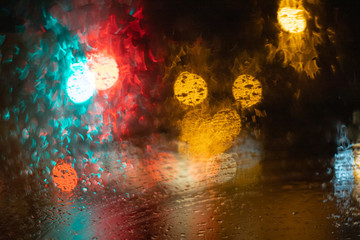 Obraz na płótnie Canvas Colorful bokeh blur and water drops