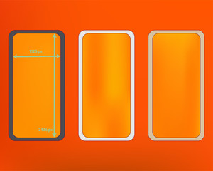 Mesh, orange red colored phone backgrounds kit.