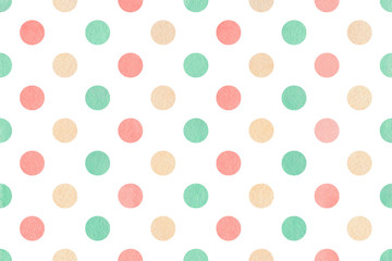 Watercolor polka dot background.