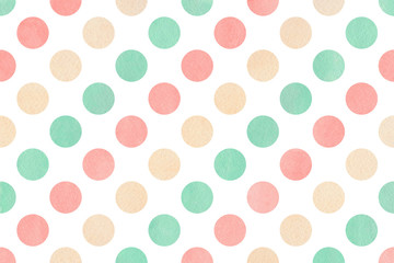 Watercolor polka dot background.