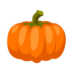 Cartoon illustration of ripe pumpkin.