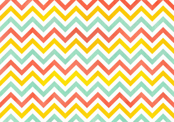 Watercolor stripes background, chevron.