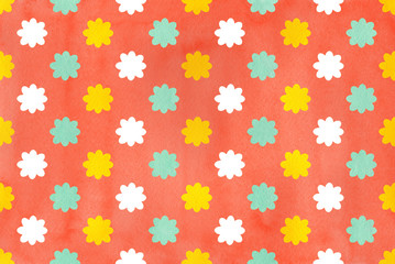 Watercolor flowers pattern.