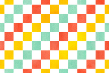 Watercolor square pattern.