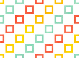 Watercolor square pattern.