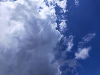 Fototapeta na wymiar Blue sky with a lots of clouds.