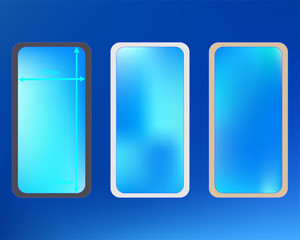 Mesh, azure colored phone backgrounds kit.