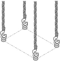 Kranhaken mit Ketten [Satz]