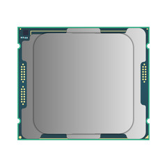 Central processing unit illustration in realistic style