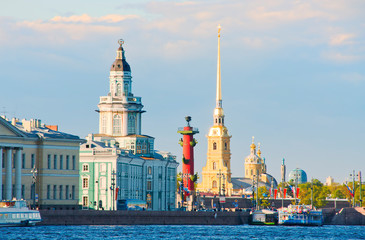 Symbols of Saint-Petersburg city in one picture, Russia